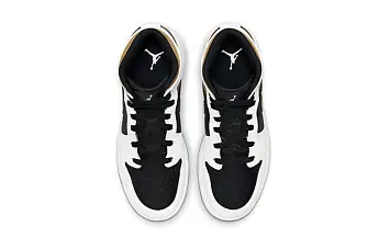 Nike Air Jordan 1 Mid WhiteBlackGold - 5