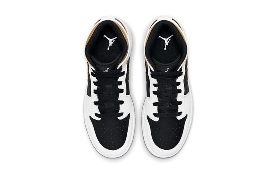 Фото № 4 с приближением к товару «‎Nike Air Jordan 1 Mid WhiteBlackGold»