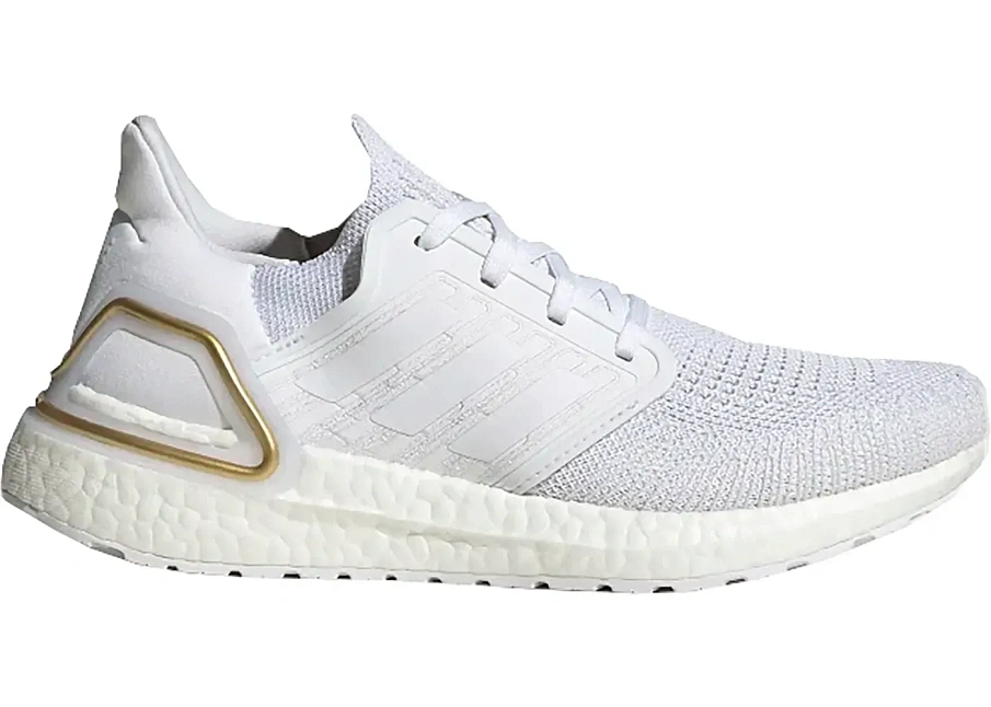 Фото № 1 с приближением к товару «‎adidas Ultra Boost 20 Cloud White Gold Metallic Heel »