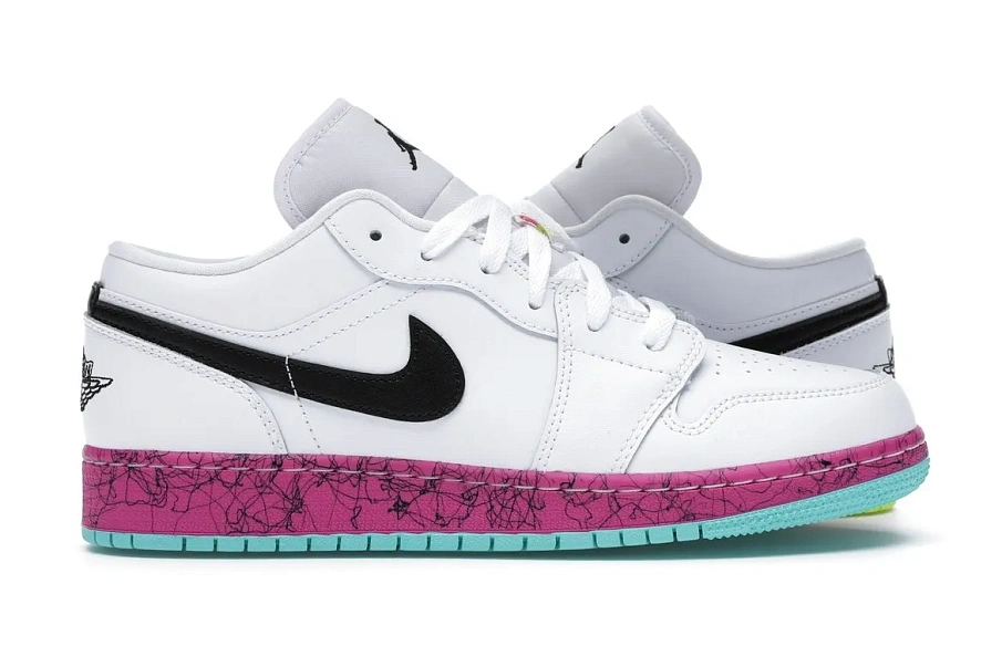 Фото № 1 с приближением к товару «‎Jordan 1 Low Multi-Color Midsoles White »