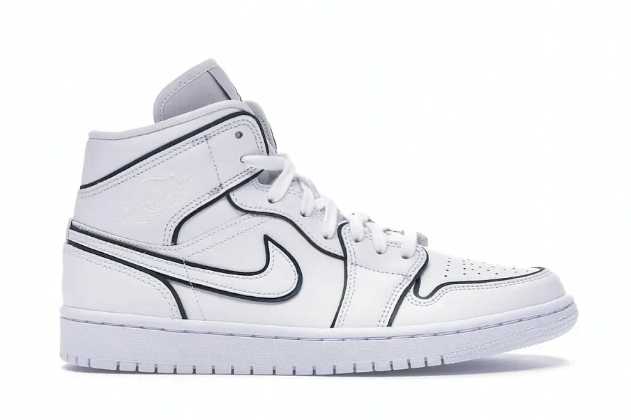Фото № 1 с приближением к товару «‎Jordan 1 Mid Iridescent Reflective White »