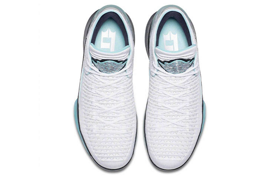 Фото № 4 с приближением к товару «‎Jordan XXXII Low Guo Ailun PE WhiteBlackMetallic SilverBlue»