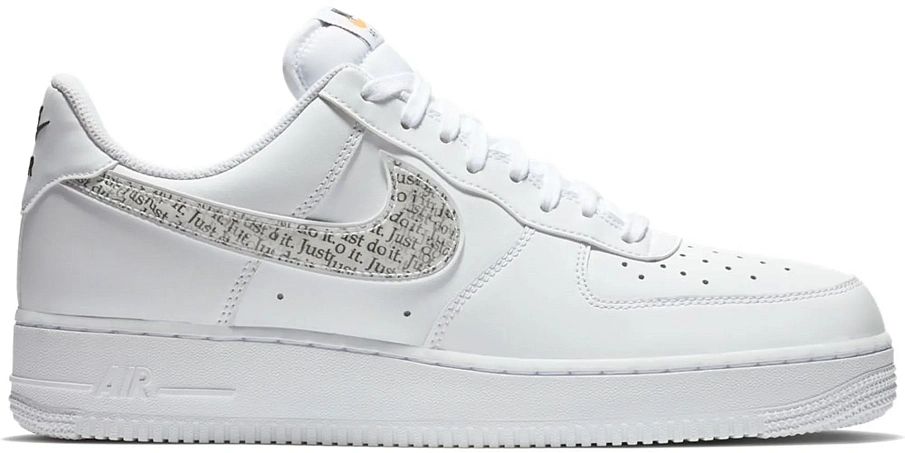 Фото № 1 с приближением к товару «‎Nike Air Force 1 Low Just Do It Pack White Clear»