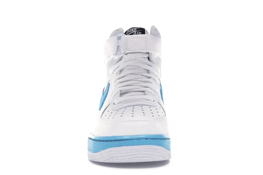 Фото № 2 с приближением к товару «‎Nike Air Force 1 High Gradient White Blue Fury Ember Glow»
