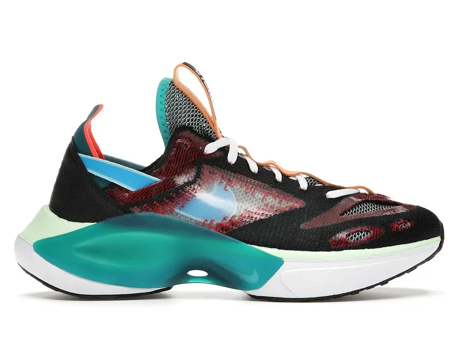 Фото № 1 с приближением к товару «‎Nike Dmnsix N110 Flyknit Black Blue Hero University Red»