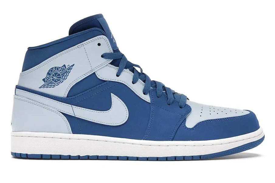 Фото № 1 с приближением к товару «‎Jordan 1 Retro Mid Team Royal Ice Blue»