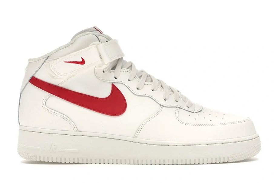 Фото № 1 с приближением к товару «‎Nike Air Force 1 Mid Sail University Red»