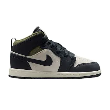 Air Jordan 1 Mid SE PS Light Orewood Brown Medium Olive - 1