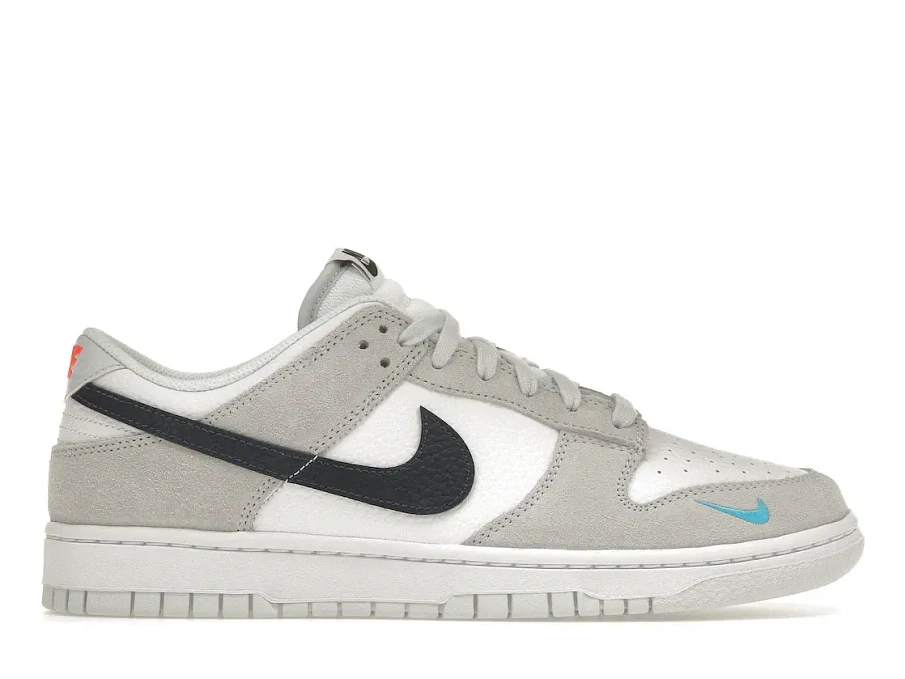 Фото № 1 с приближением к товару «‎Nike Dunk Low White Grey Navy Aqua Mini Swoosh»