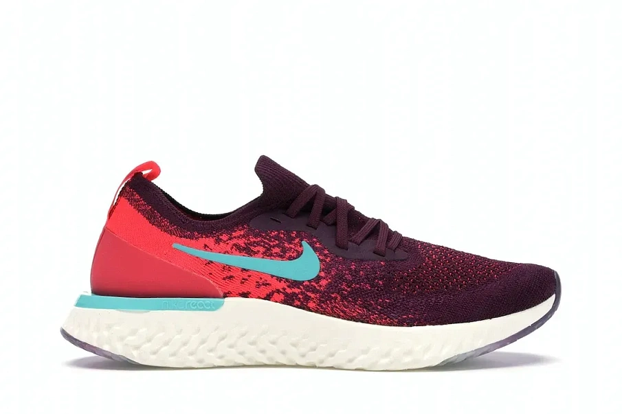Фото № 1 с приближением к товару «‎Nike Epic React Flyknit Bordeaux Hyper Jade »