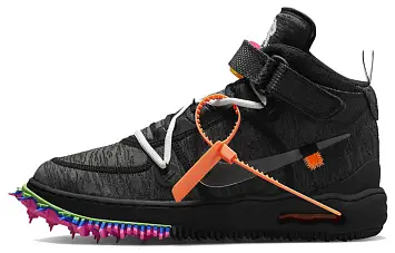 Off-White x Nike Air Force 1 Mid SP Skate Shoes Black - 1