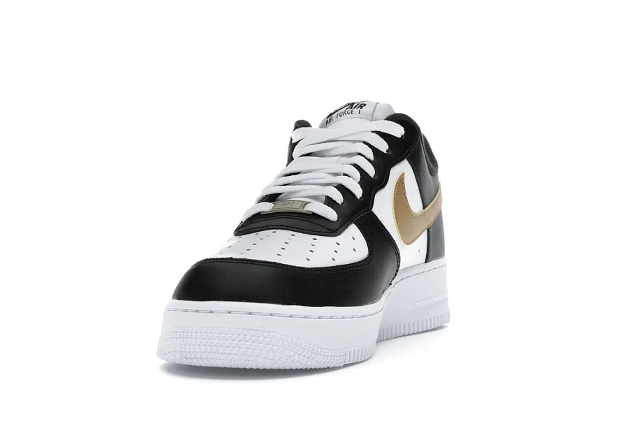 Фото № 2 с приближением к товару «‎Nike Air Force 1 Low Black White Metallic Gold»