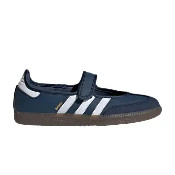 adidas Women's Samba Mary Jane Crew Navy White Gold Metallic - 1