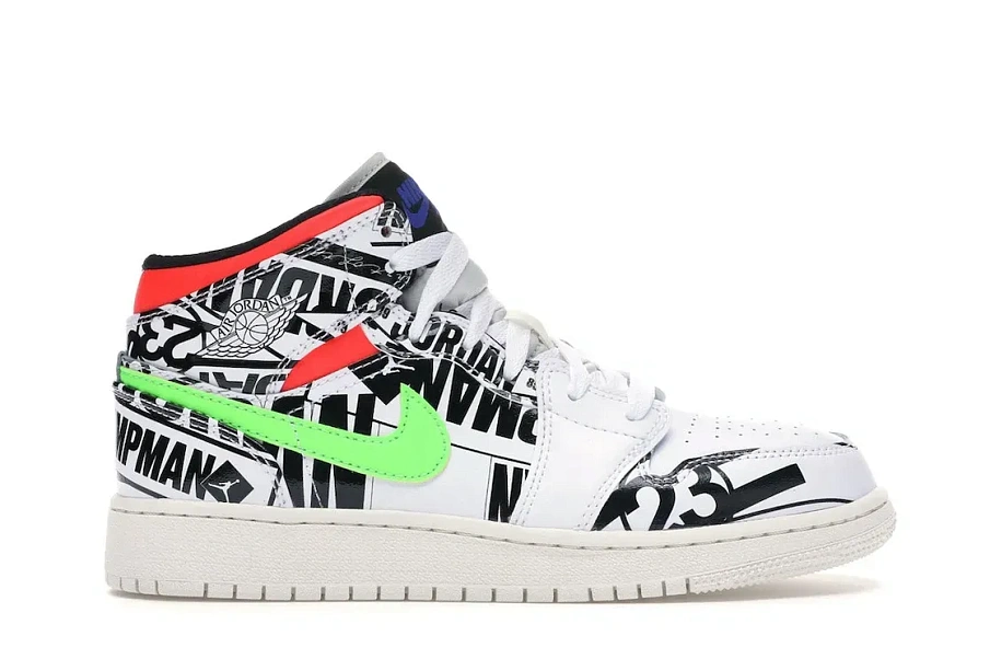 Фото № 1 с приближением к товару «‎Jordan 1 Mid All Over Logos »