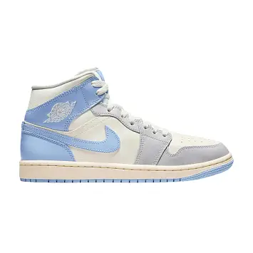 Women's Air Jordan 1 Mid Psychic Blue Sail Coconut Milk - 1