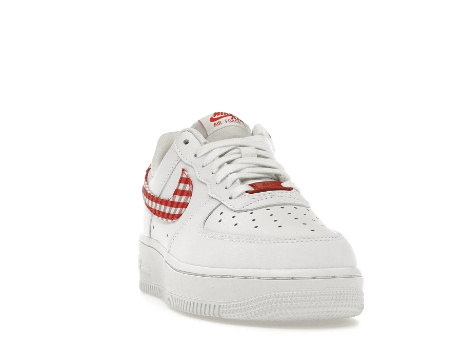 Фото № 2 с приближением к товару «‎Nike Air Force 1 Low 07 Essential White Mystic Red Gingham »