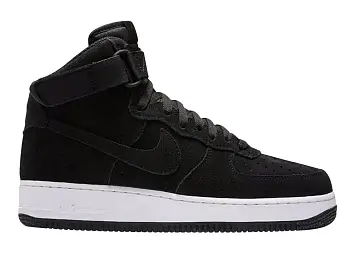Nike Air Force 1 High 07 Triple Black Suede White (315121-038)