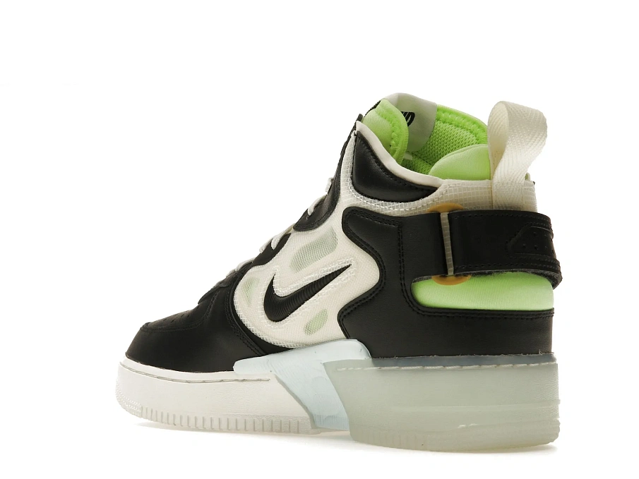 Фото № 6 с приближением к товару «‎Nike Air Force 1 React Mid Black Sail Ghost Green»