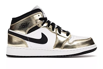 Фото № 1 с приближением к товару «‎Jordan 1 Mid Metallic Gold Black White »
