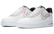 Фото № 3 с приближением к товару «‎Nike Air Force 1 Low Script Swoosh Skate Shoes WhiteRed»