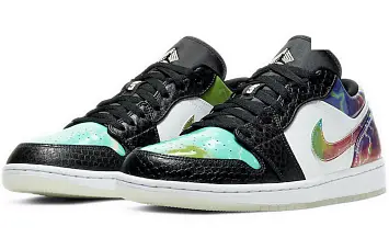 Nike Air Jordan 1 Low Multicolor Basketball Shoes Galaxy - 4