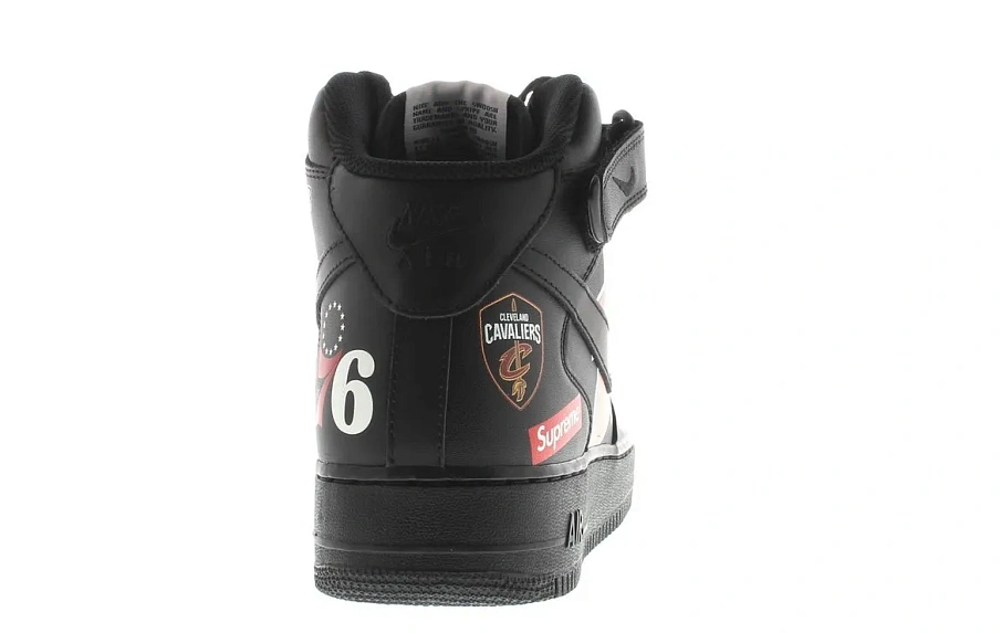 Фото № 6 с приближением к товару «‎Nike Air Force 1 Mid Supreme NBA Black»
